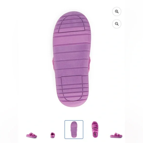 No Boundaries 2 Band Purple Plush Slippers NWT - Picture 9 of 11